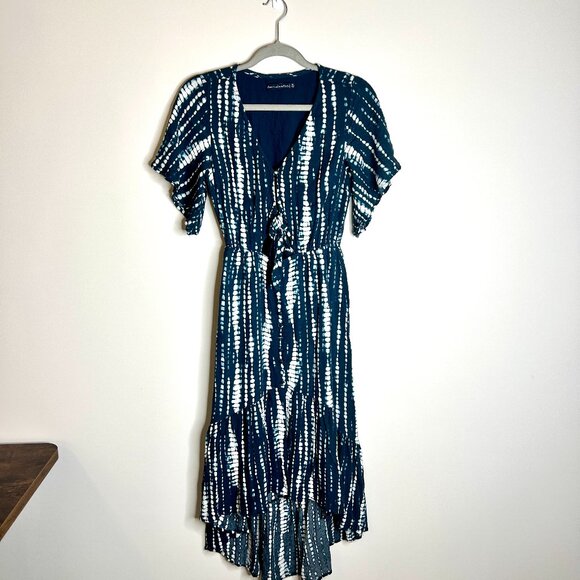 Abercrombie & Fitch High-Low Midi Dress Tie Dye Flowy Boho Resortwear Festival M - Picture 1 of 4